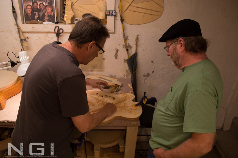 The master luthier checking my work
